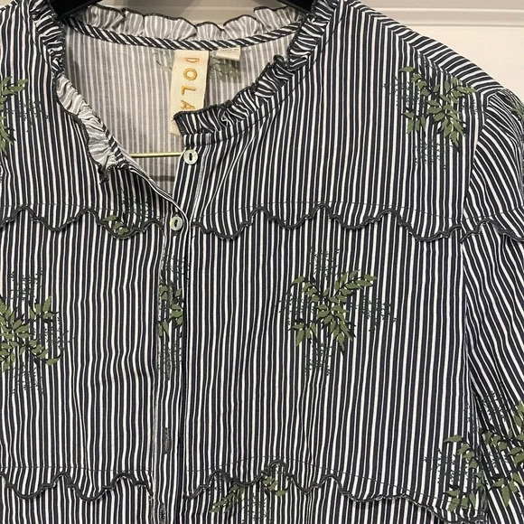 Dolan Stella Embroidered Blouse Small - Picture 8 of 9